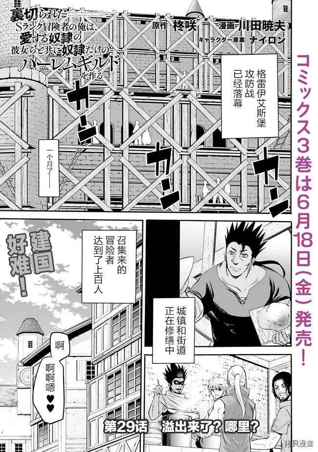 作为被背叛了的S级冒险者的我、决定成立一个只有我所爱的奴隶女孩子们的后宫公会漫画,第29话1图