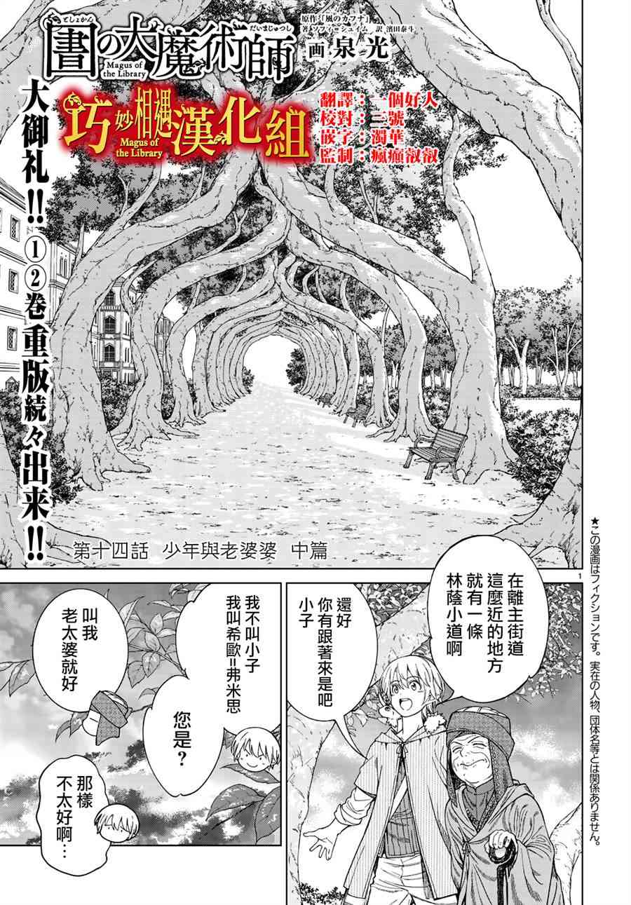 图书馆的大魔法师漫画,第14.2话少年与老婆婆1图