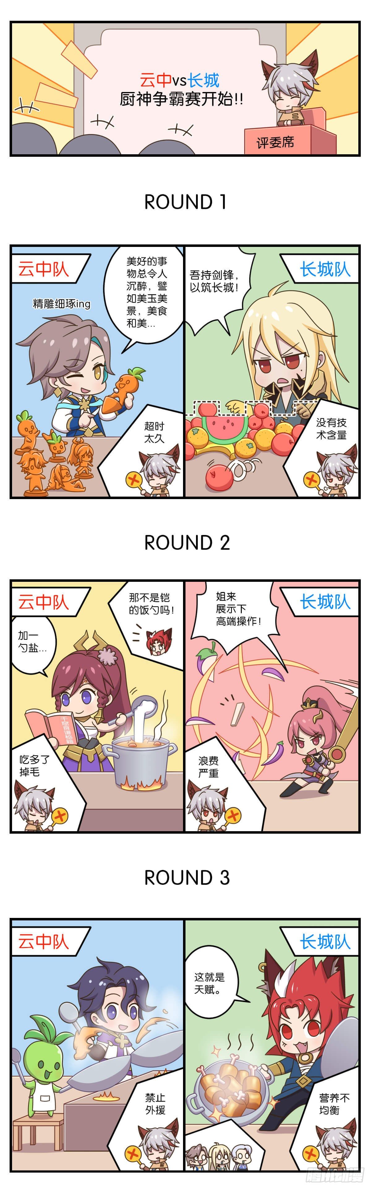 王者萌萌假日漫画,第四话 云中小队vs守胃军4图